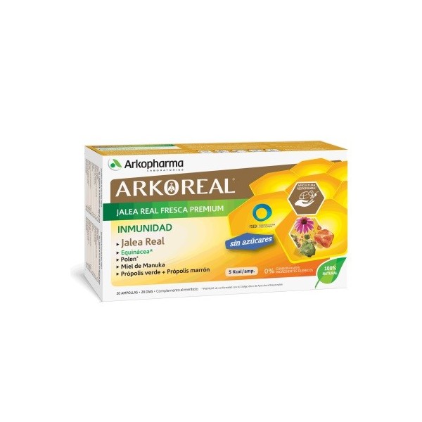 ARKOREAL JALEA REAL INMUNIDAD SIN AZUCARES 20 AMPOLLAS 15 ml