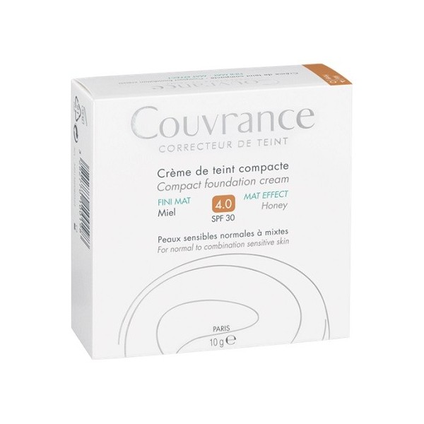 CREMA DE ROSTRO COMPACTA SPF 30 ACABADO MATE AVENE COUVRANCE 1 ENVASE 10 g COLOR MIEL