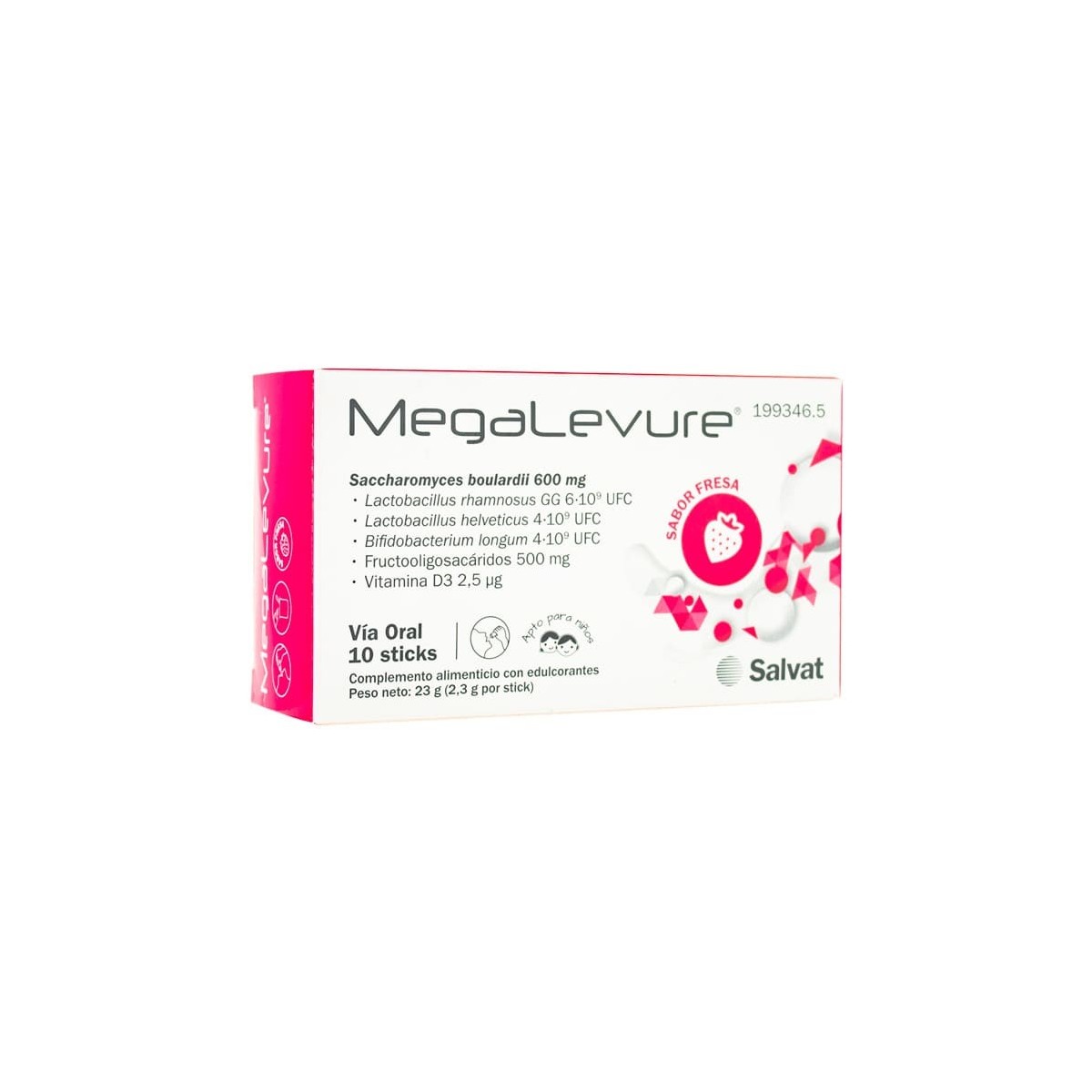 MEGALEVURE RESET 10 STICKS 2,3 g SABOR FRESA