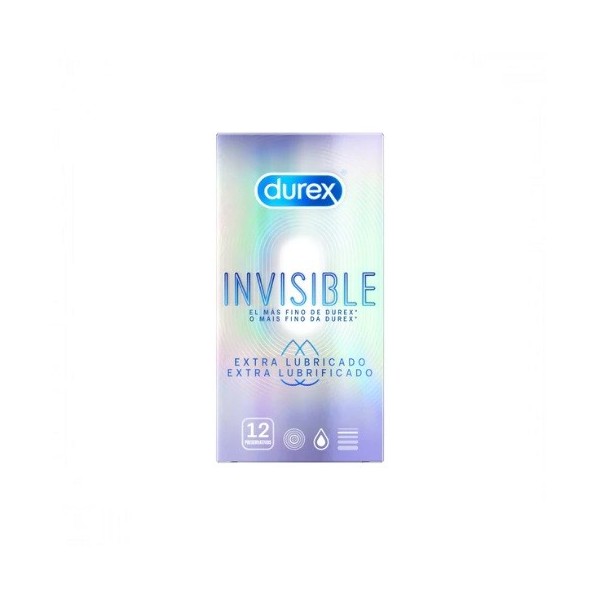DUREX INVISIBLE EXTRA FINO EXTRA LUBRICADO PRESERVATIVOS 12 UNIDADES