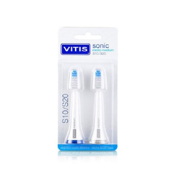 CEPILLO DENTAL ELECTRICO VITIS SONIC S10  S20 MEDIO 2U RECAMBIO CABEZAL