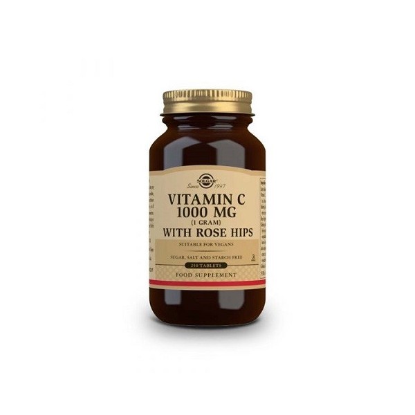 SOLGAR VITAMINA C 1000mg ROSE HIPS 250 COMPRIMIDOS