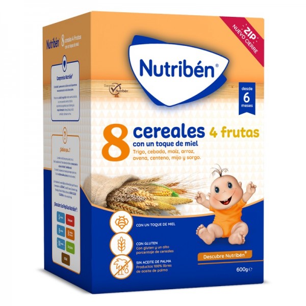 NUTRIBEN 8 CEREALES Y MIEL 4 FRUTAS 1 ENVASE 600 g