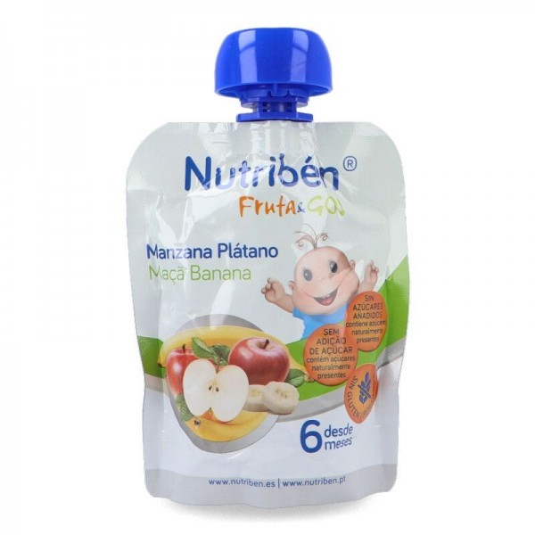 NUTRIBEN FRUTA & GO MANZANA PLATANO 1 ENVASE 90 g