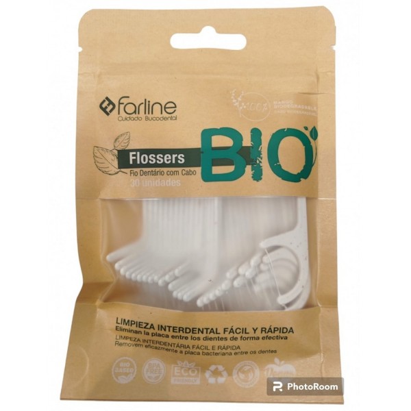 CEPILLO INTERDENTAL FARLINE FLOSSERS DENTALES BIO 30 UNIDADES