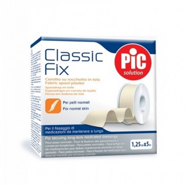ESPARADRAPO PIC CLASSIC FIX TEJIDO 1 UNIDAD 5 m x 2,25 cm COLOR BLANCO