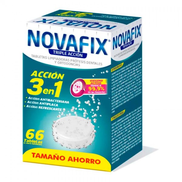 NOVAFIX TABLETAS LIMPIADORAS TRIPLE ACCION 66 TABLETAS