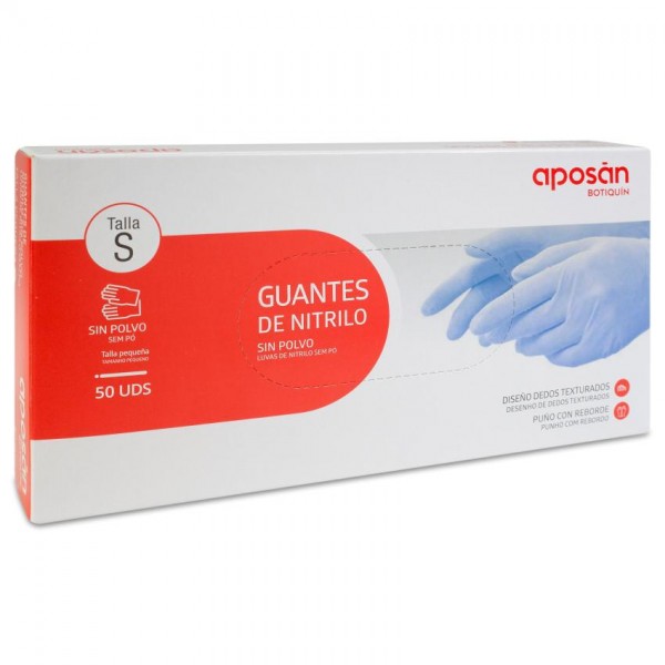 GUANTES DE NITRILO APOSAN BOTIQUIN 50 UNIDADES TALLA S