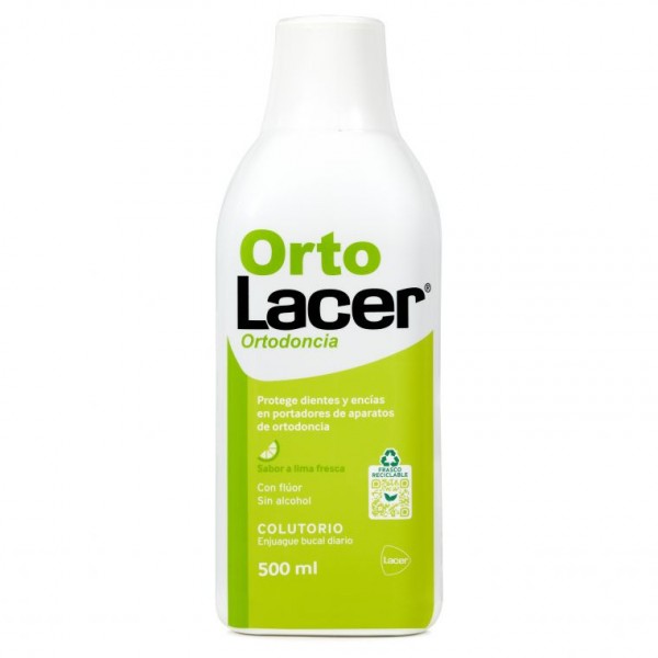 ORTOLACER ORTODONCIA COLUTORIO 1 ENVASE 500 ml SABOR LIMA FRESCA