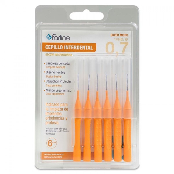 CEPILLO INTERDENTAL FARLINE SUPER MICRO 0,7 mm 6 UNIDADES