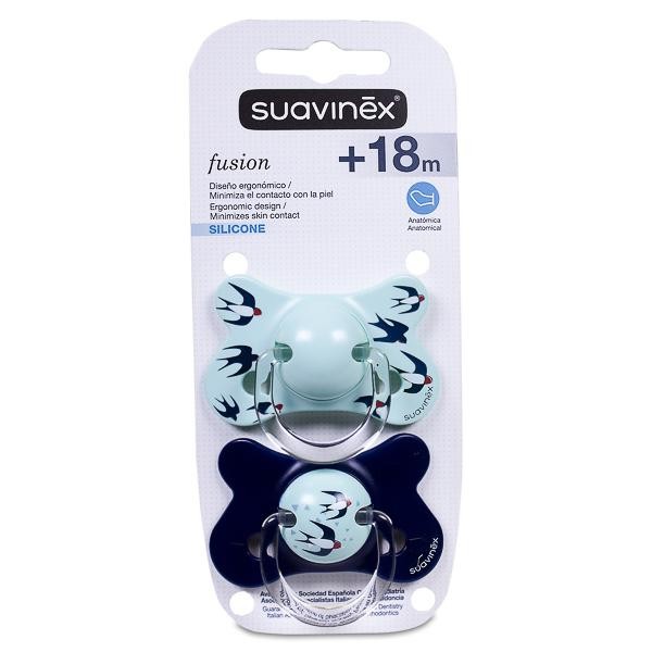 CHUPETE SILICONA ANATOMICO SUAVINEX FUSION + 18 MESES 2 UNIDADES