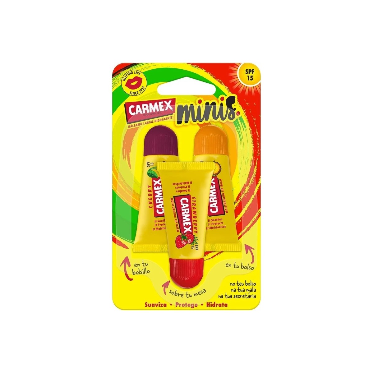 CARMEX MINIS BALSAMO LABIAL SPF 15 3 MINITUBOS 5 g