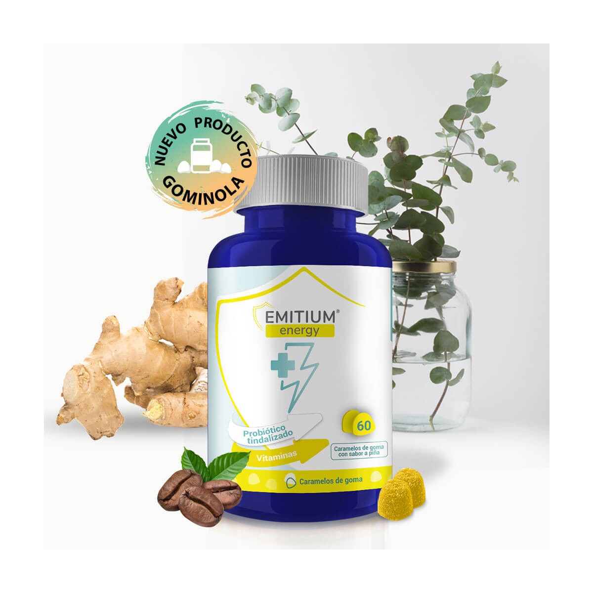 EMITIUM ENERGY 60 CARAMELOS DE GOMA SABOR PIÑA