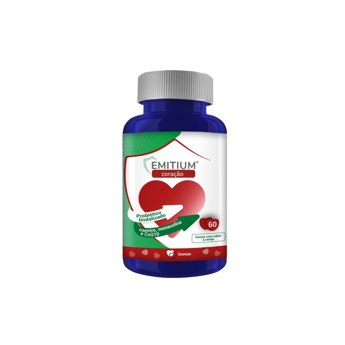 EMITIUM CORAZON 60 CARAMELOS DE GOMA SABOR CEREZA