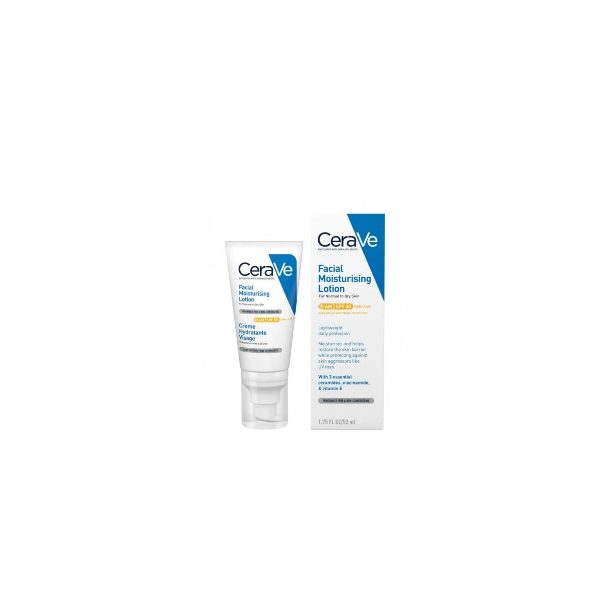 CERAVE LOCION HIDRATANTE DE ROSTRO SPF 50 1...
