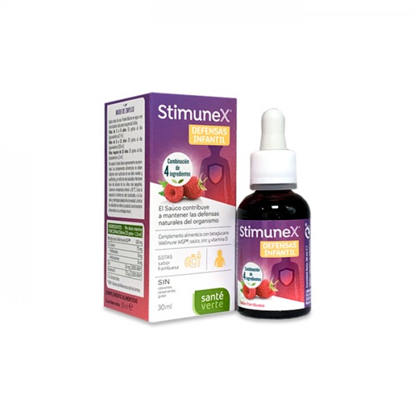 SANTE VERTE STIMUNEX DEFENSAS INFANTIL GOTAS 1 ENVASE 30 ml SABOR FRAMBUESA