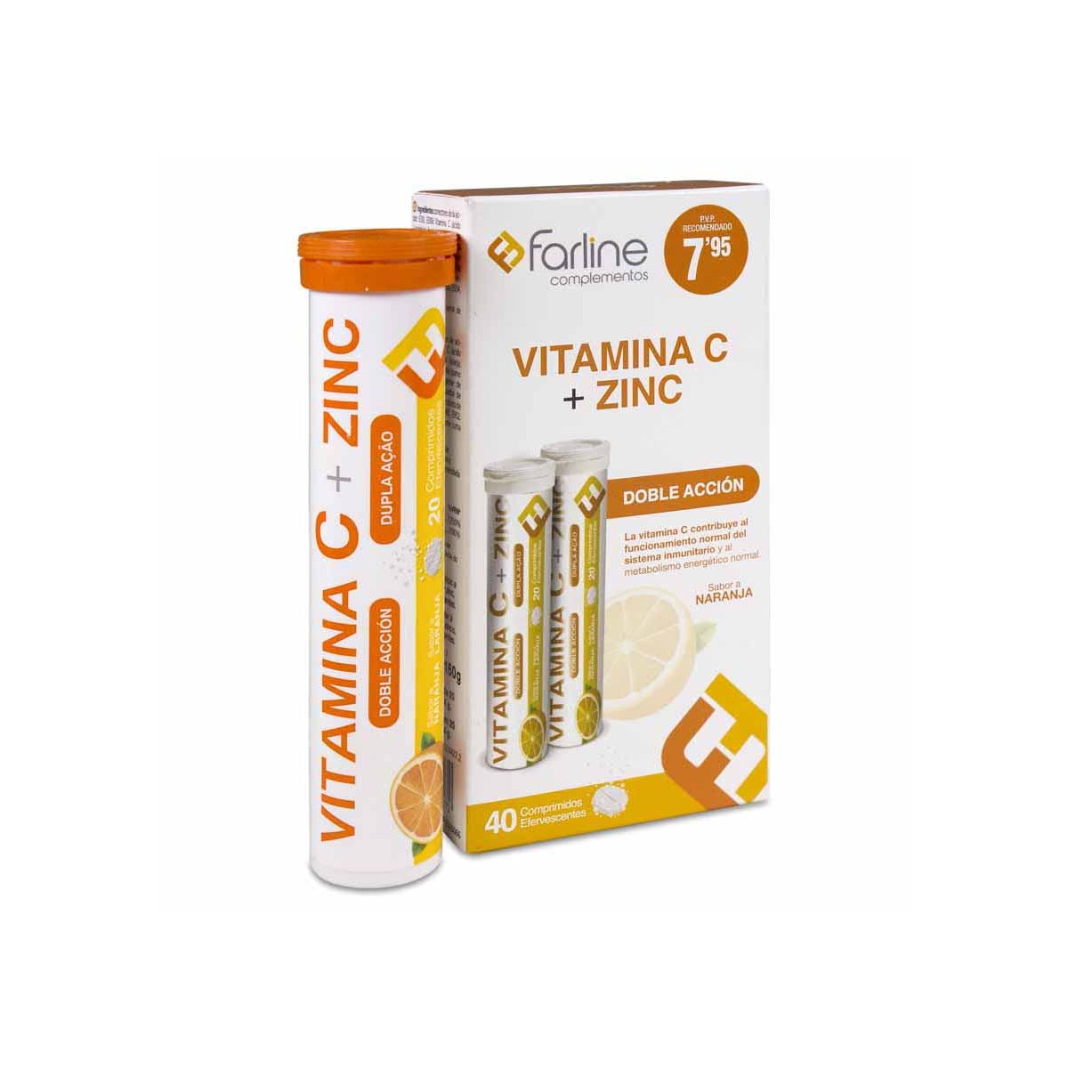 FARLINE DUPLO VITAMINA C Y ZINC 40 COMPRIMIDOS...