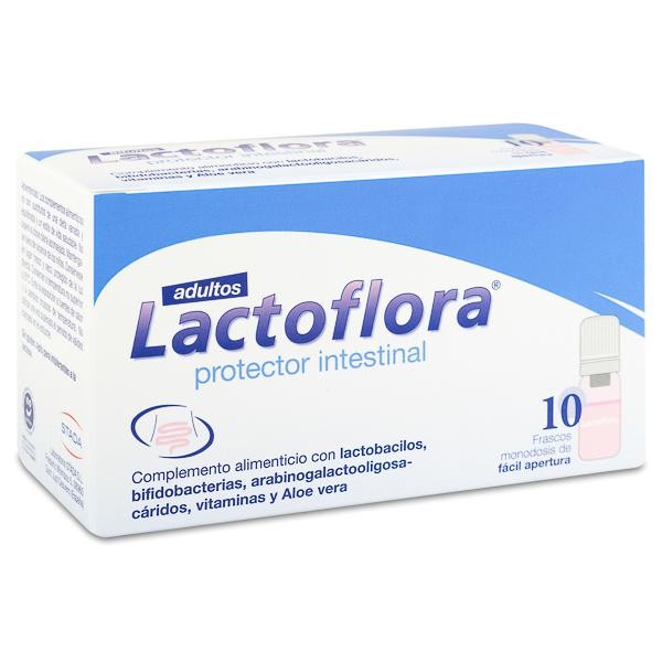 LACTOFLORA PROTECTOR INTESTINAL ADULTO 10 VIALES 7 ml SABOR FRESA