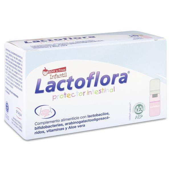 LACTOFLORA PROTECTOR INTESTINAL INFANTIL 10 VIALES 7 ml SABOR FRESA