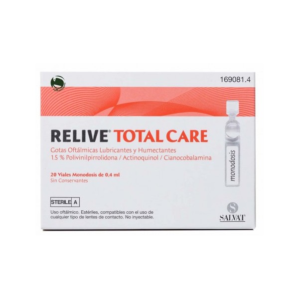 RELIVE TOTAL CARE GOTAS OFTALMICAS ESTERIL 20 MONODOSIS 0,4 ml
