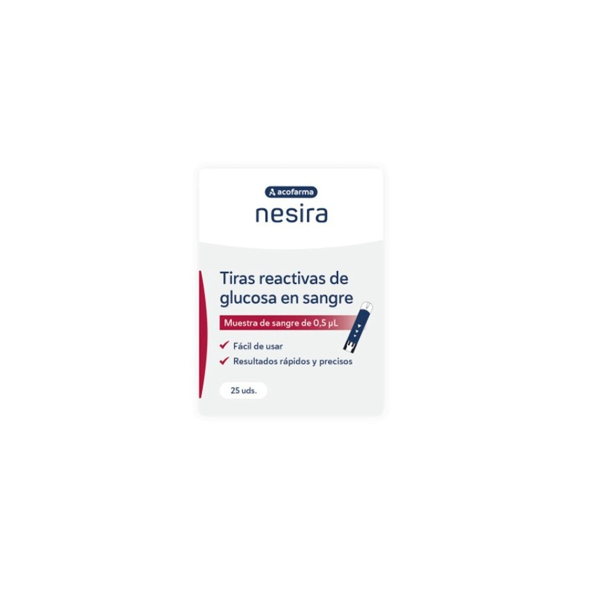 TIRAS REACTIVAS GLUCEMIA ACOFARMA NESIRA 25...