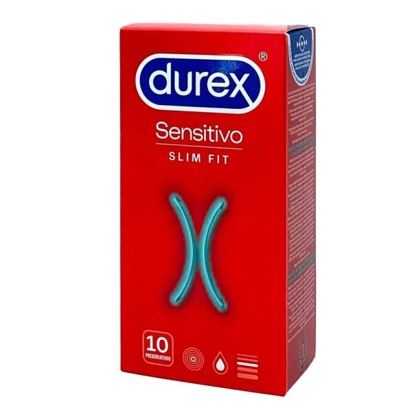 DUREX SENSITIVO SLIM FIT PRESERVATIVOS 10 UNIDADES