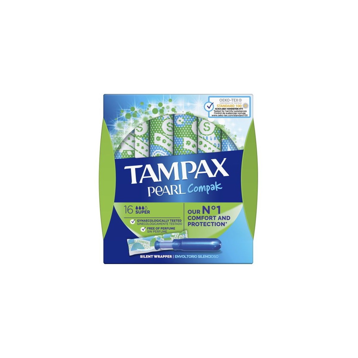 TAMPAX COMPAK PEARL TAMPON 100%ALGODON 16...