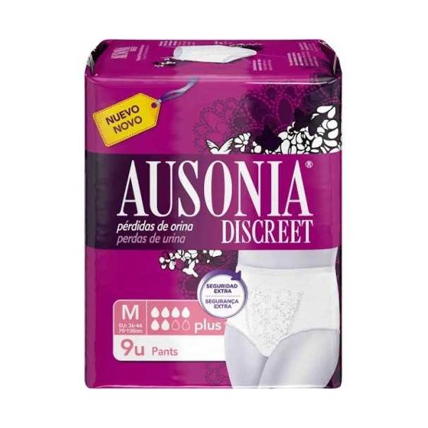 ABSORBENTE INCONTINENCIA ORINA MUY LIGERA AUSONIA DISCREET PANTS 8 UNIDADES TALLA GRANDE