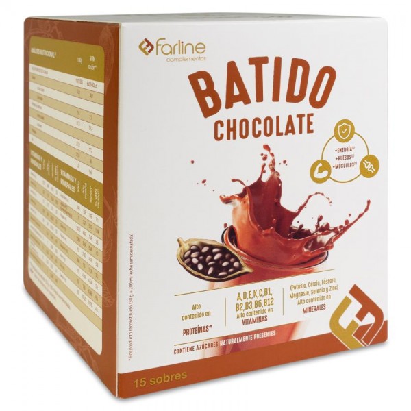 FARLINE COMPLEMENTOS BATIDO 15 SOBRES 30 g SABOR CHOCOLATE