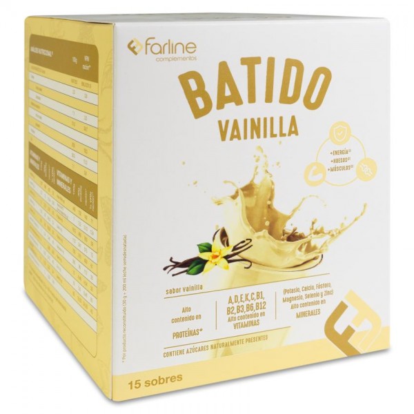 FARLINE COMPLEMENTOS BATIDO 15 SOBRES 30 g SABOR VAINILLA