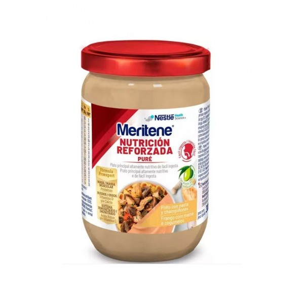 MERITENE PURE 1 FRASCO 300 g SABOR POLLO PASTA Y CHAMPIÑONES