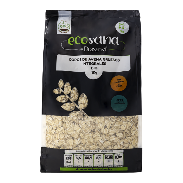 DRASANVI COPOS DE AVENA GRUESOS INTEGRALES BIO 500GR