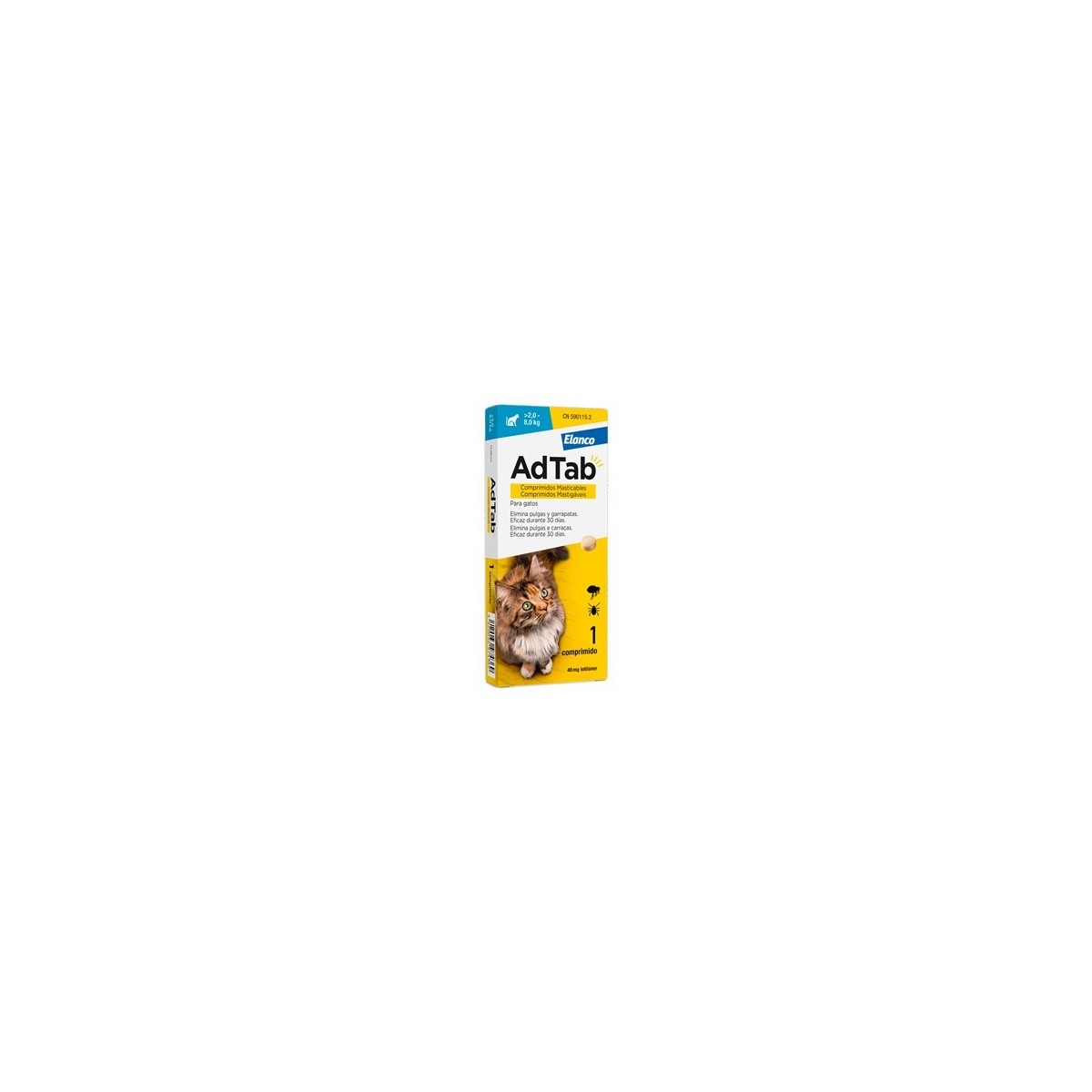AD TAB 48 mg 1 COMPRIMIDO MASTICABLE PARA GATOS...