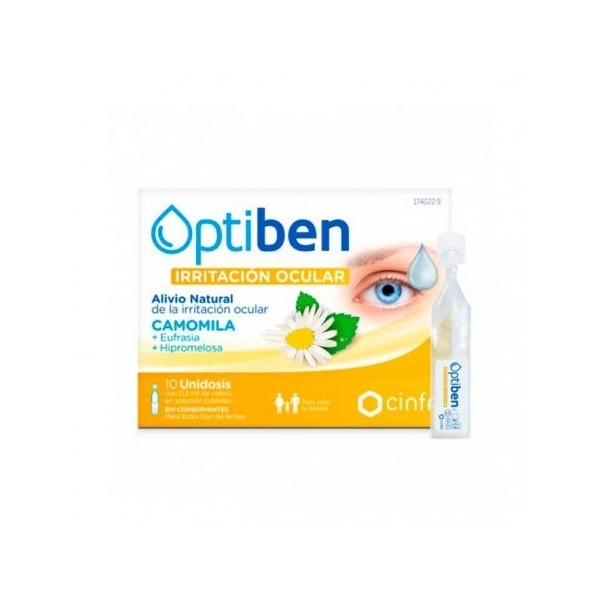 OPTIBEN OJOS IRRITADOS 10 AMPOLLAS UNIDOSIS 0,4 ml