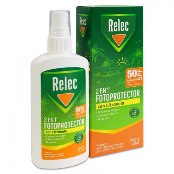 RELEC FOTOPROTECTOR SPF 50 CON CITRONELA 1 SPRAY 100 ml
