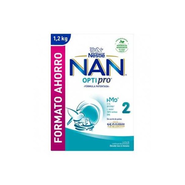 NAN OPTIPRO 2 LECHE DE CONTINUACION 2 ENVASES 600 g PACK AHORRO
