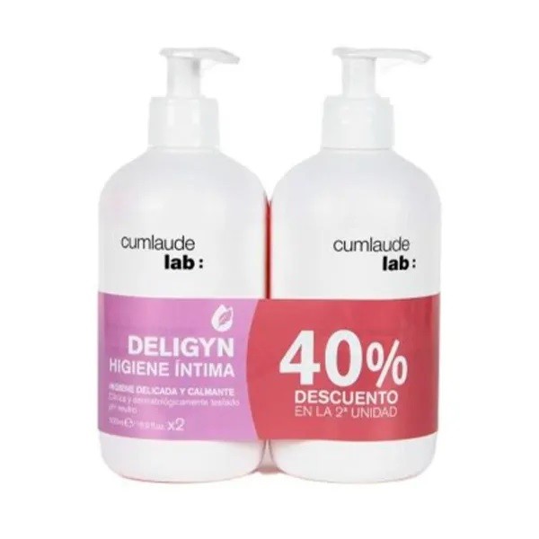 CUMLAUDE LAB: PACK HIGIENE INTIMA DELIGYN 1 ENVASE 2x500 ml 2ª UD -40% DESCUENTO