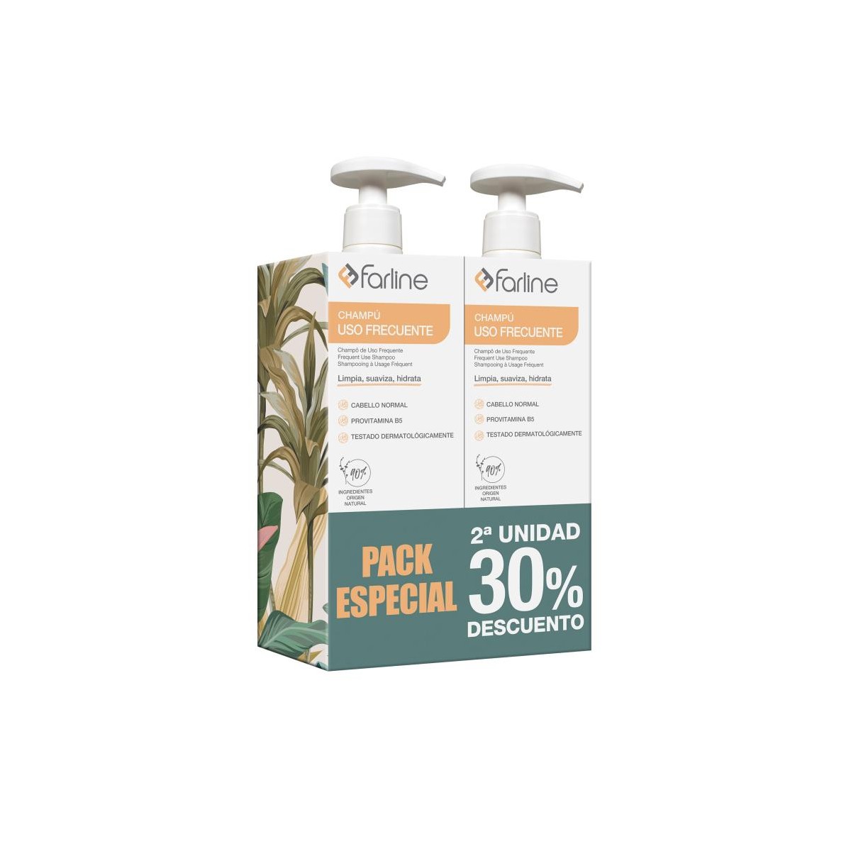 FARLINE CHAMPU DUPLO USO FRECUENTE 2 ENVASES x...