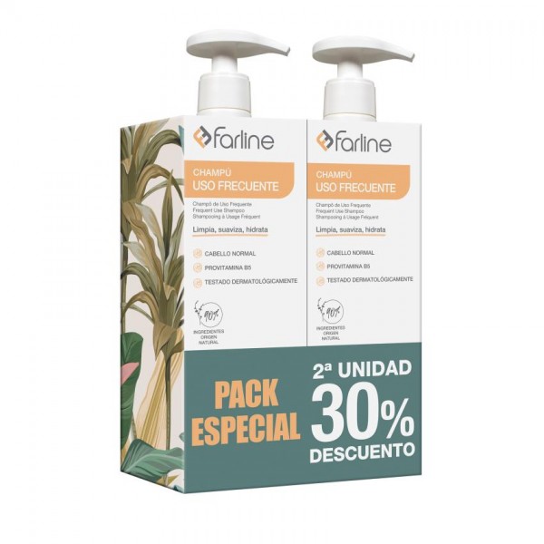 FARLINE CHAMPU DUPLO USO FRECUENTE 2 ENVASES x 500 ml