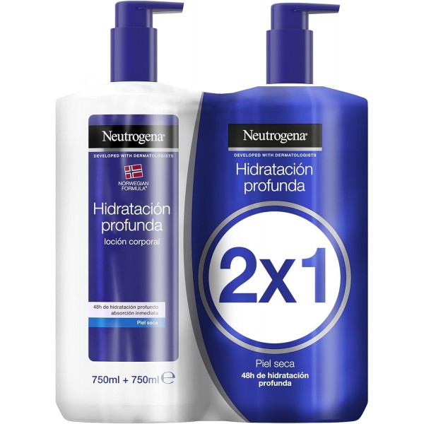 NEUTROGENA FORMULA NORUEGA HIDRATACION PROFUNDA LOCION CORPORAL RAPIDA ABSORCION PIEL SECA 2 ENVASES 750 ml